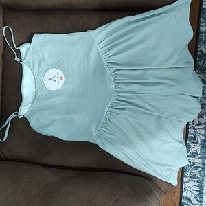 Anrabess Sleeveless Athletic Romper/Dress with Built In Shorts